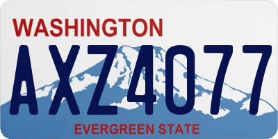 WA license plate AXZ4077