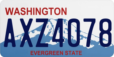 WA license plate AXZ4078