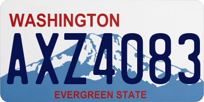 WA license plate AXZ4083