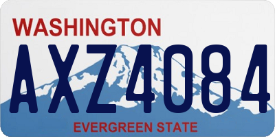 WA license plate AXZ4084