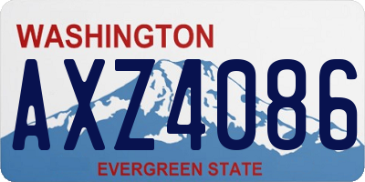WA license plate AXZ4086