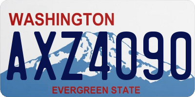 WA license plate AXZ4090