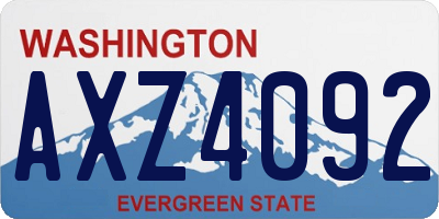 WA license plate AXZ4092