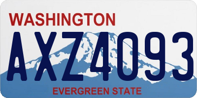 WA license plate AXZ4093