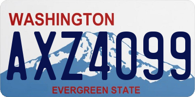 WA license plate AXZ4099