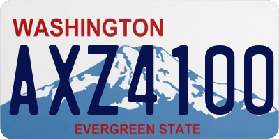 WA license plate AXZ4100