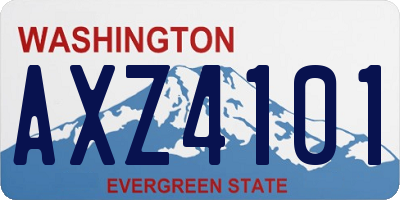 WA license plate AXZ4101