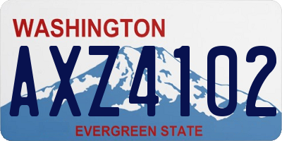WA license plate AXZ4102
