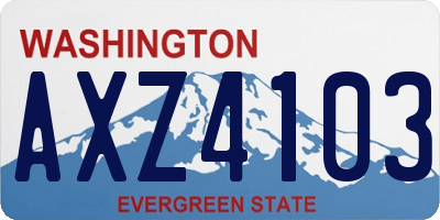WA license plate AXZ4103
