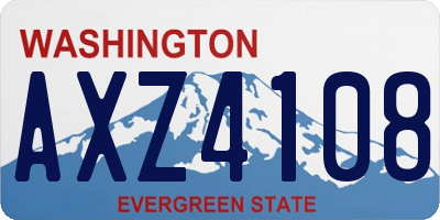 WA license plate AXZ4108