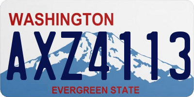 WA license plate AXZ4113