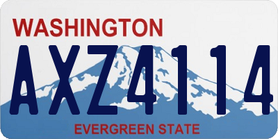 WA license plate AXZ4114