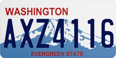 WA license plate AXZ4116