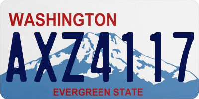 WA license plate AXZ4117