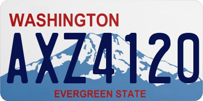 WA license plate AXZ4120