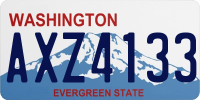 WA license plate AXZ4133