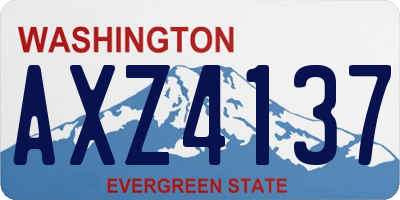WA license plate AXZ4137