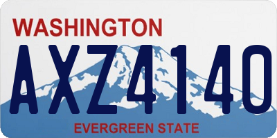 WA license plate AXZ4140