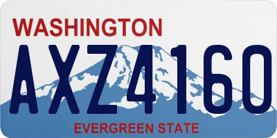 WA license plate AXZ4160