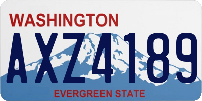 WA license plate AXZ4189