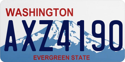 WA license plate AXZ4190