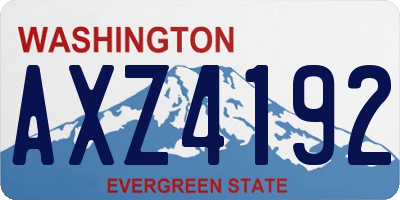 WA license plate AXZ4192