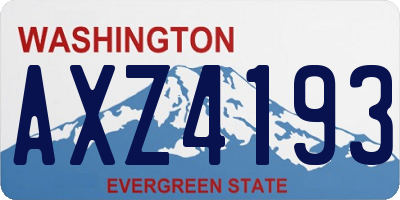 WA license plate AXZ4193
