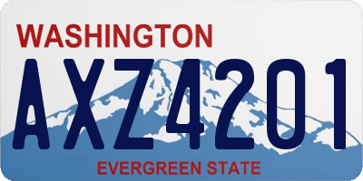 WA license plate AXZ4201