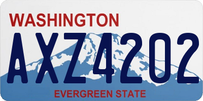 WA license plate AXZ4202