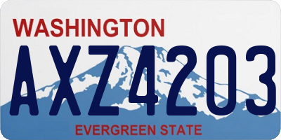 WA license plate AXZ4203