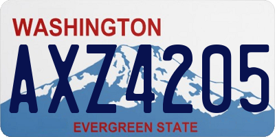 WA license plate AXZ4205