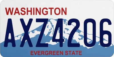WA license plate AXZ4206