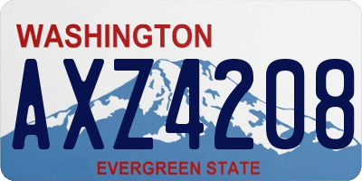 WA license plate AXZ4208