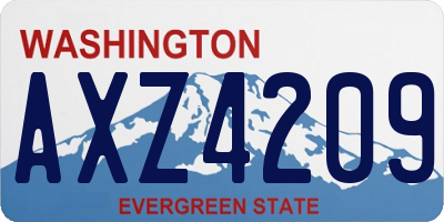 WA license plate AXZ4209