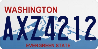 WA license plate AXZ4212