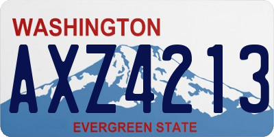 WA license plate AXZ4213