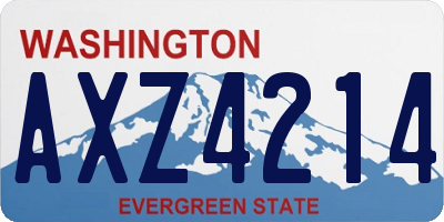 WA license plate AXZ4214