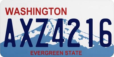 WA license plate AXZ4216