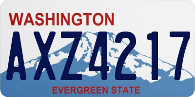 WA license plate AXZ4217