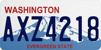 WA license plate AXZ4218