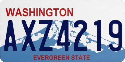 WA license plate AXZ4219
