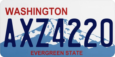 WA license plate AXZ4220