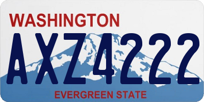 WA license plate AXZ4222