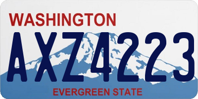 WA license plate AXZ4223