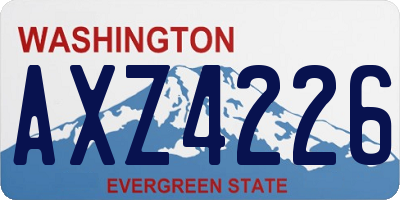 WA license plate AXZ4226