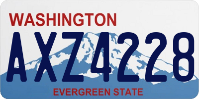 WA license plate AXZ4228