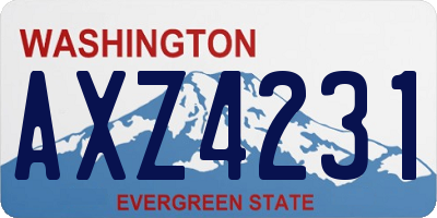 WA license plate AXZ4231