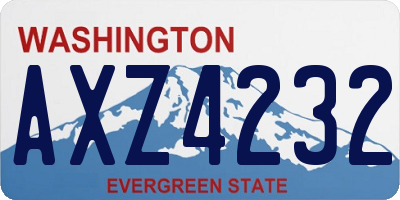 WA license plate AXZ4232