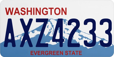 WA license plate AXZ4233