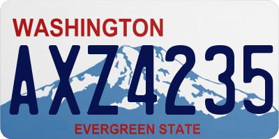 WA license plate AXZ4235